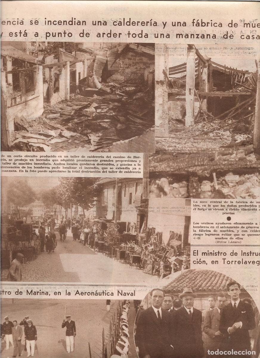 Coleccionismo: A&Ntilde;O 1933 RECORTE PRENSA VALENCIA INCENDIO CALDERERIA Y FABRICA MUEBLES CAMINO DE BARCELONA VECINOS