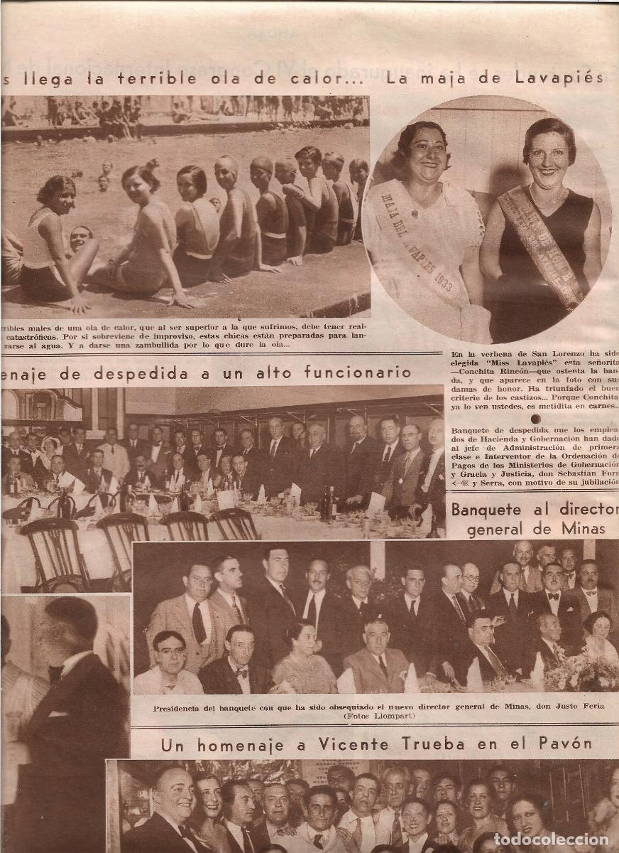 Coleccionismo: A&Ntilde;O 1933 RECORTE PRENSA CONCHITA RINCON ELEGIDA MAJA MISS LAVAPIES VERBENA DE SAN LORENZO