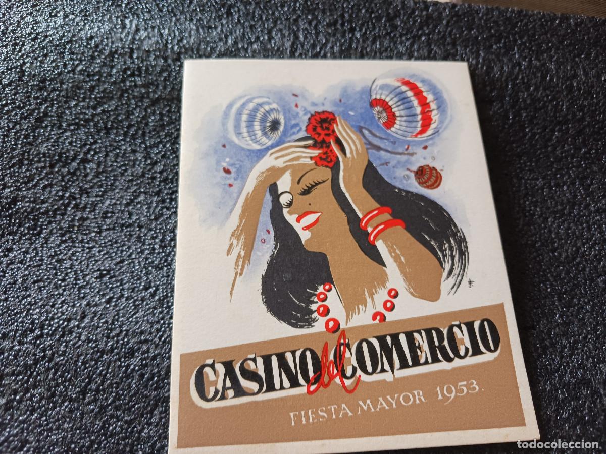 Coleccionismo: triptico, Casino comercio FIESTA MAYOR 1953 - Foto 1