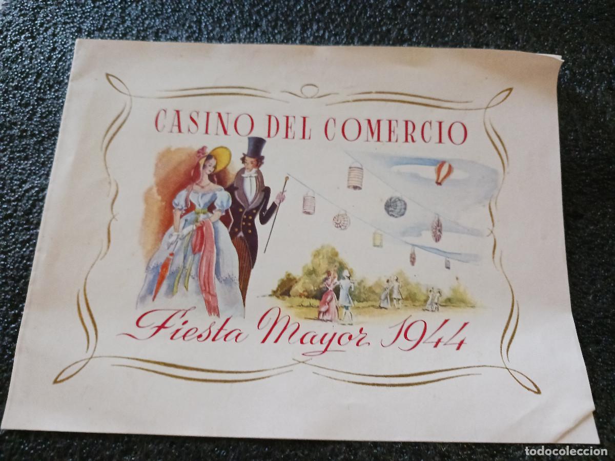 Coleccionismo: casino del comercio, fiesta mayor 1944, orquestas, la principal, luis rovira y ramon evaristo