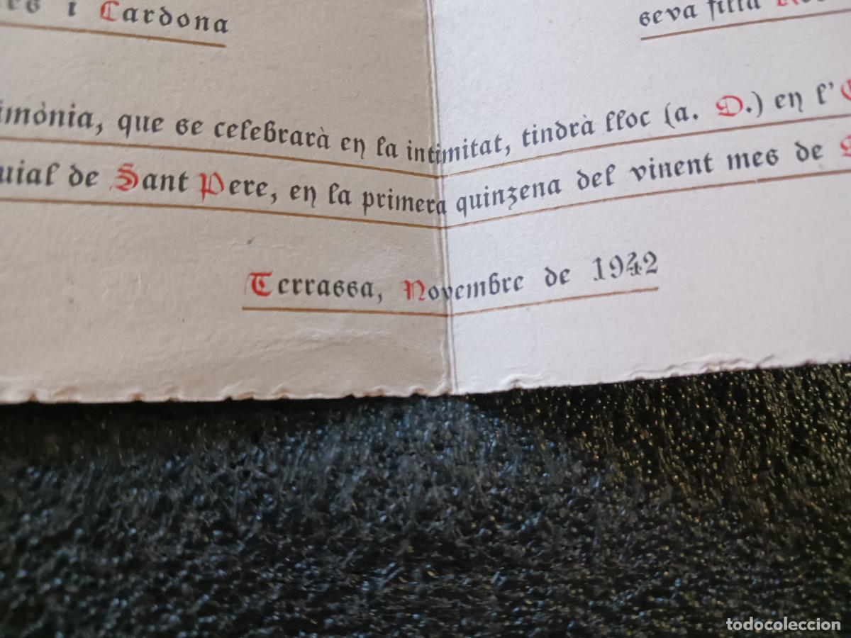 Coleccionismo: invitacio de boda a l`esglesia de santa maria de la parroquia de sant pere de terrassa 1942