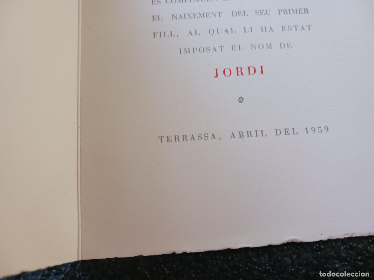Coleccionismo: comunicacio de neiximent, tarrasa 1959 - Foto 2