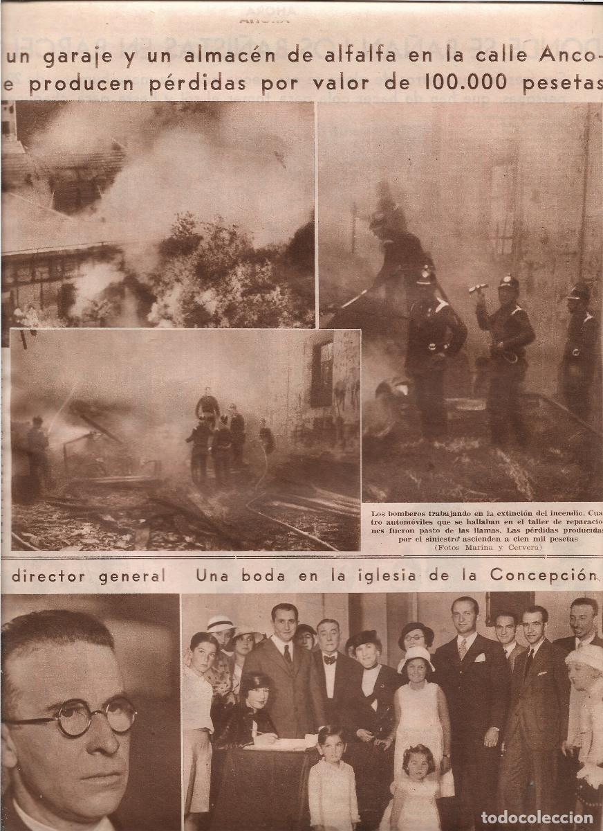 Coleccionismo: A&Ntilde;O 1933 RECORTE PRENSA MADRID INCENDIO GARAJE ALMACEN ALFALFA CALLE ANCORA BOMBEROS