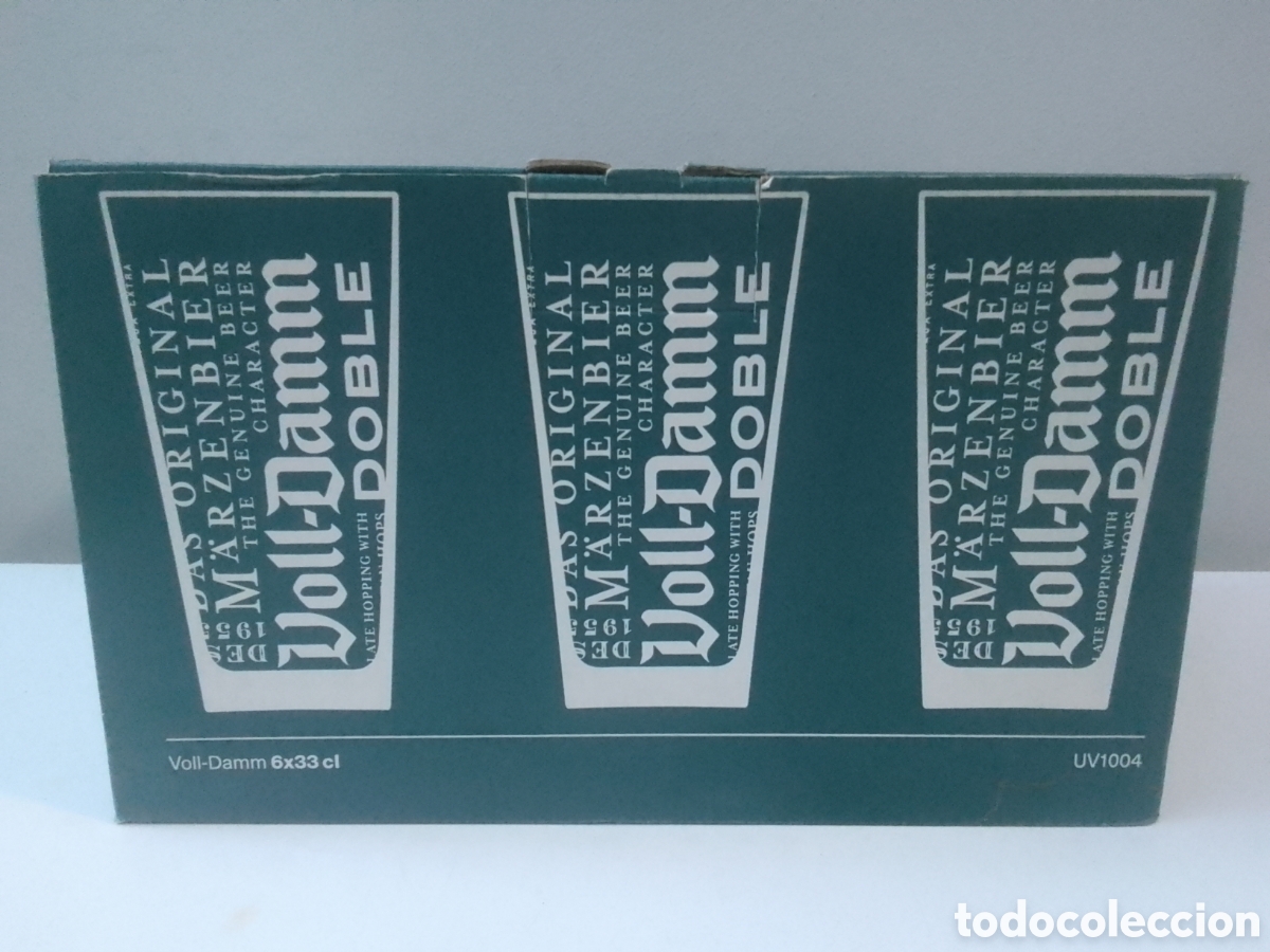 Coleccionismo: Caja con seis vasos cerveza Voll - Damm DOBLE MALTA 33 cl.