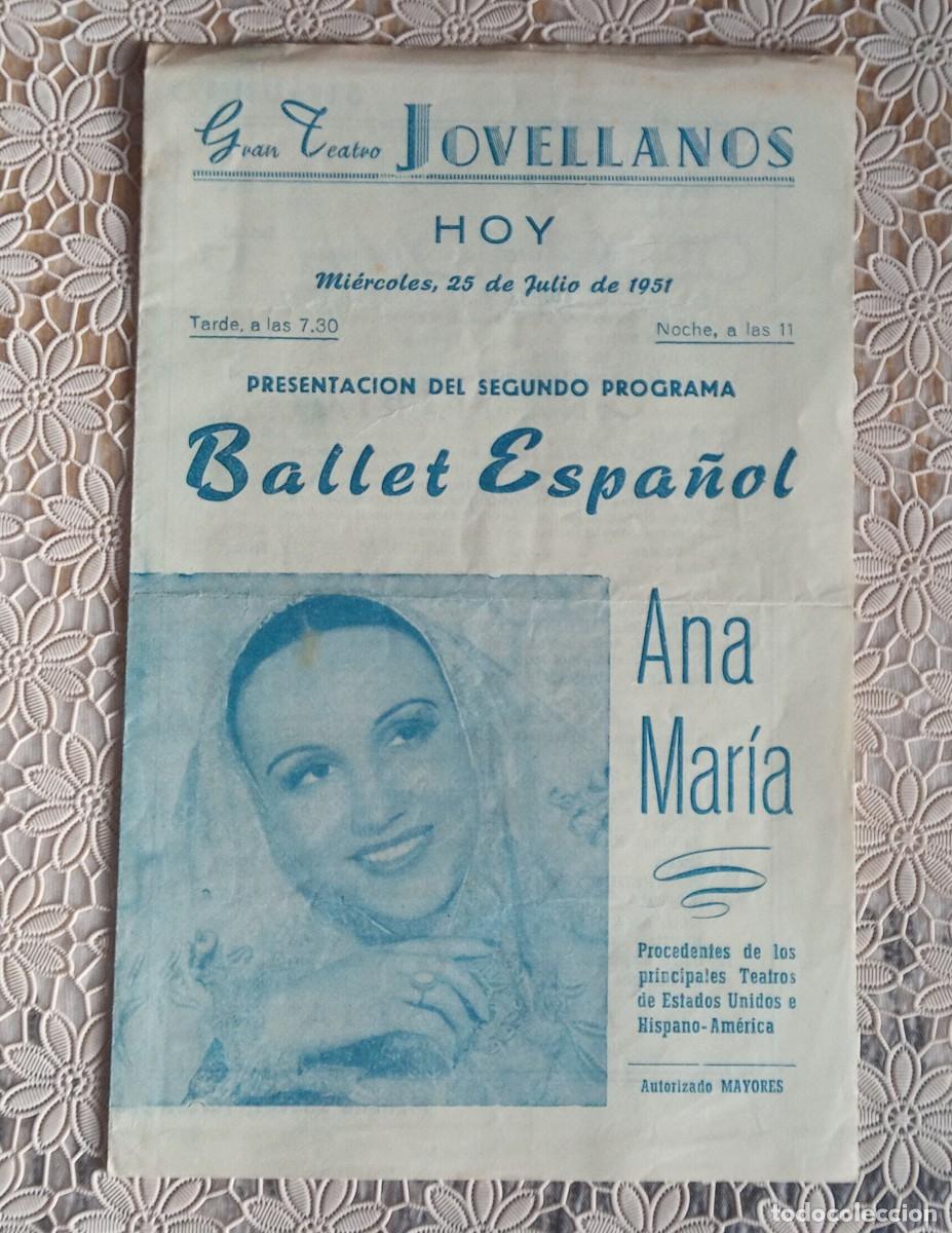 Coleccionismo: programa Teatro Jovellanos Ballet Espa&ntilde;ol Ana Mar&iacute;a decorados y dise&ntilde;o Salvador Dal&iacute; El Amor Brujo
