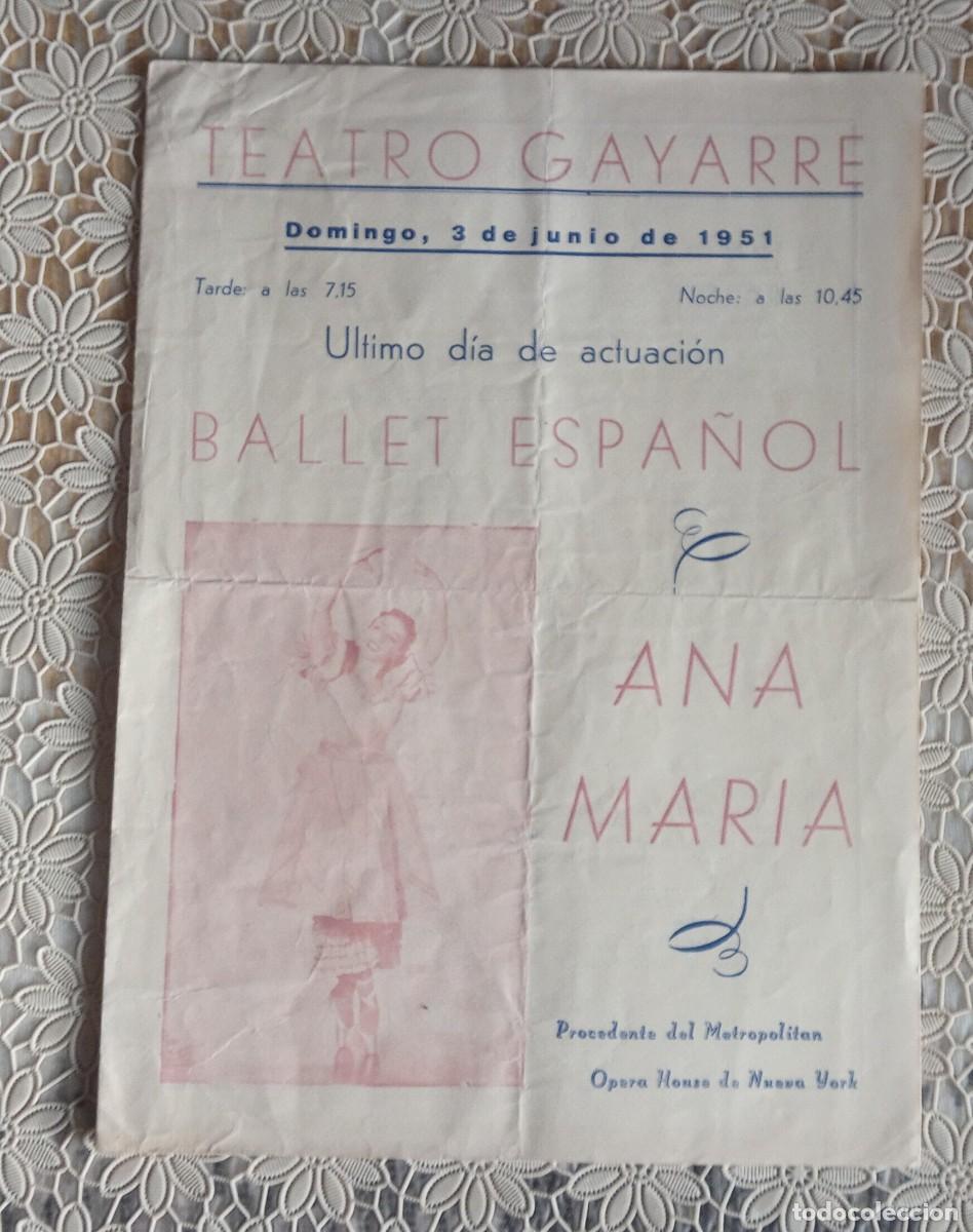 Coleccionismo: programa Madrugada del Panadero y Capricho Espa&ntilde;ol Ballet Ana Mar&iacute;a decorado dise&ntilde;o Salvador Dal&iacute;