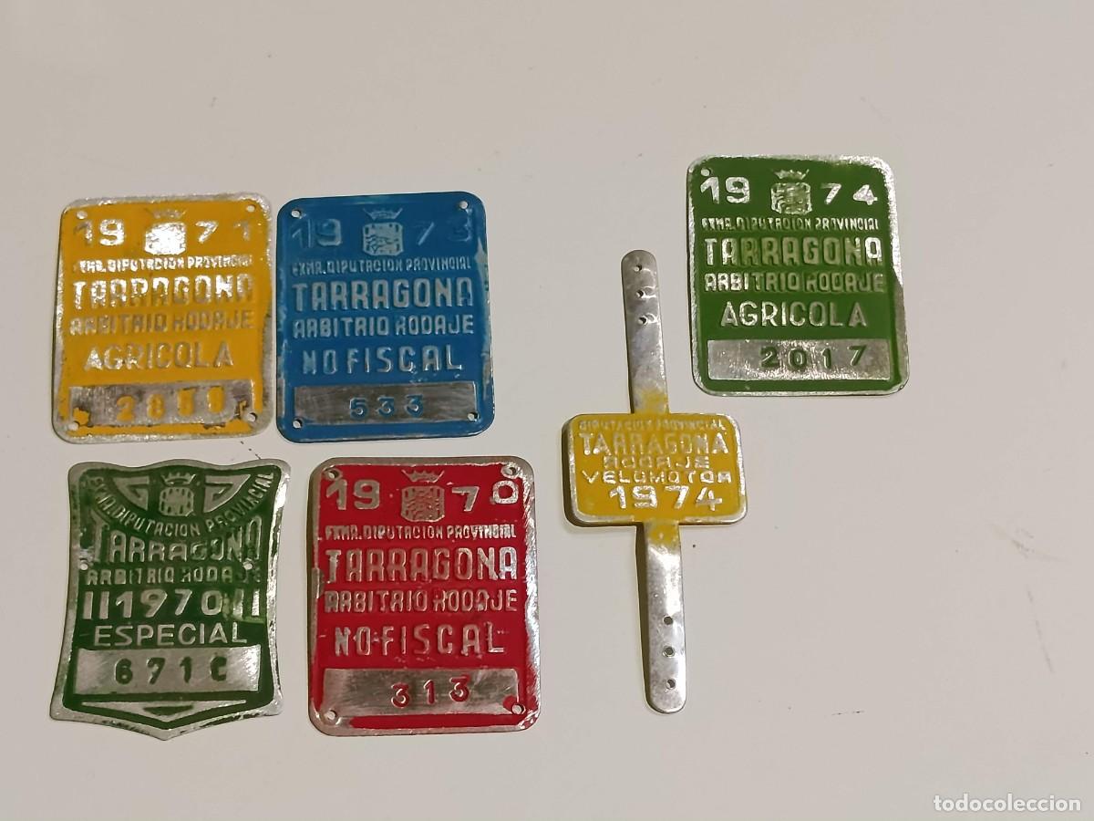 Coleccionismo: Lote 6 Matr&iacute;culas Tarragona a&ntilde;os 70