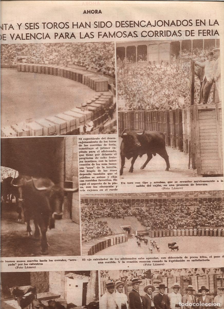 Coleccionismo: A&Ntilde;O 1933 RECORTE PRENSA FERIA VALENCIA 56 TOROS DESENCAJONADOS CORRIDA MAYORALES GANADERIAS TOREO
