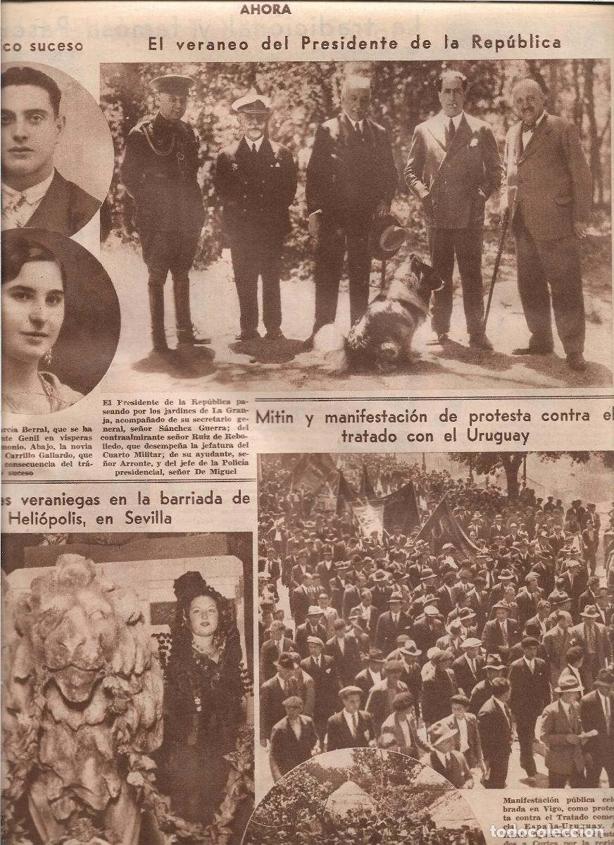 Coleccionismo: A&Ntilde;O 1933 RECORTE PRENSA VIGO MITIN MANIFESTACION PROTESTA CONTRA TRATADO CON EL URUGUAY