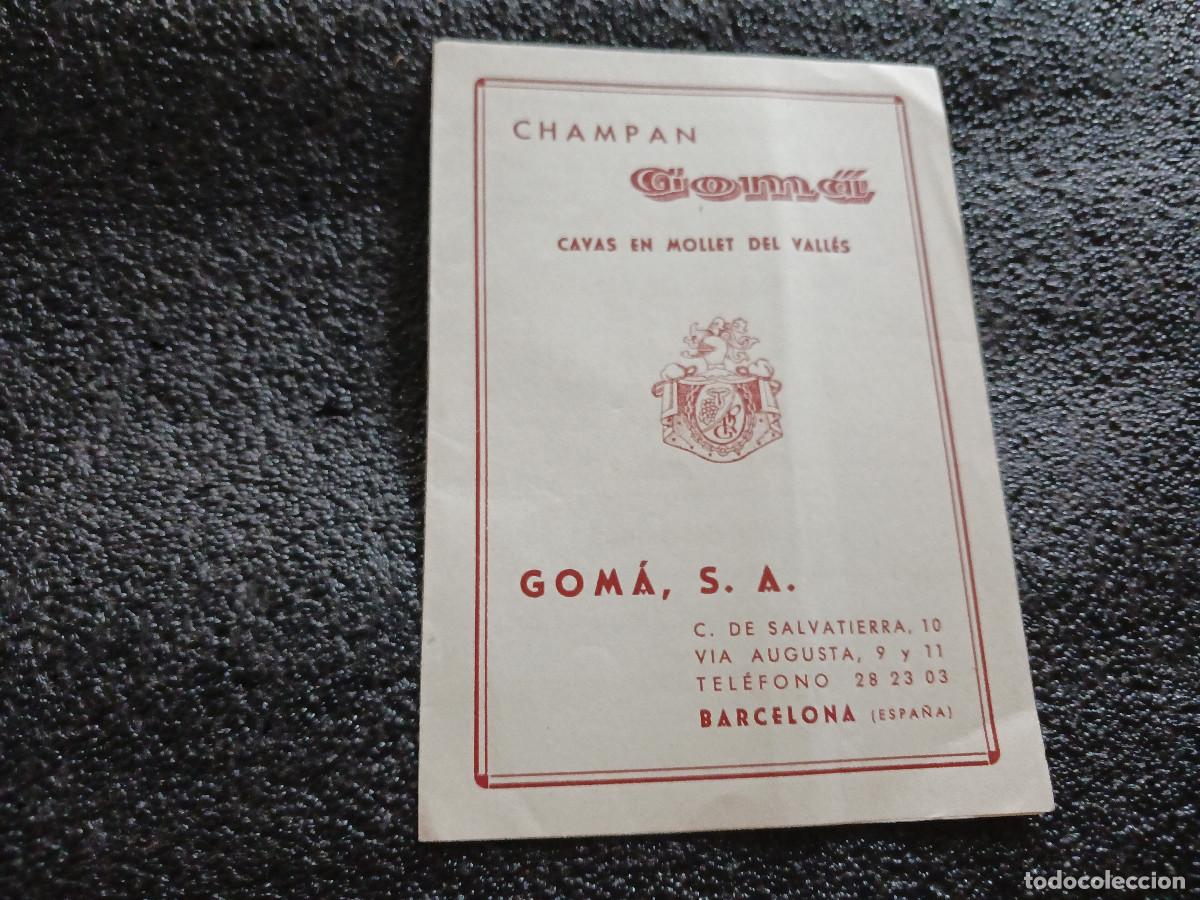 Collectionnisme: diptico, tarifa de precios 1958 champan gom&agrave;, mollet del valles