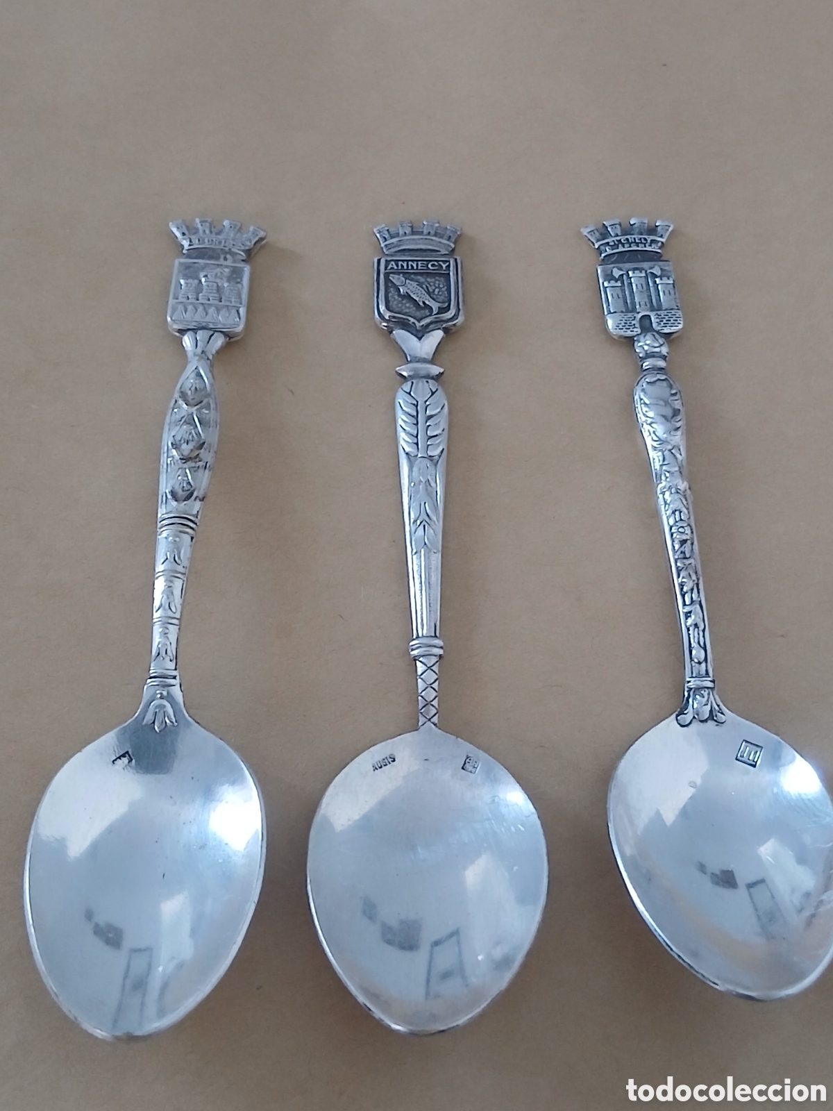 Coleccionismo: 3 cucharas antiguas metal plateado cuberter&iacute;a de colecci&oacute;n vintage