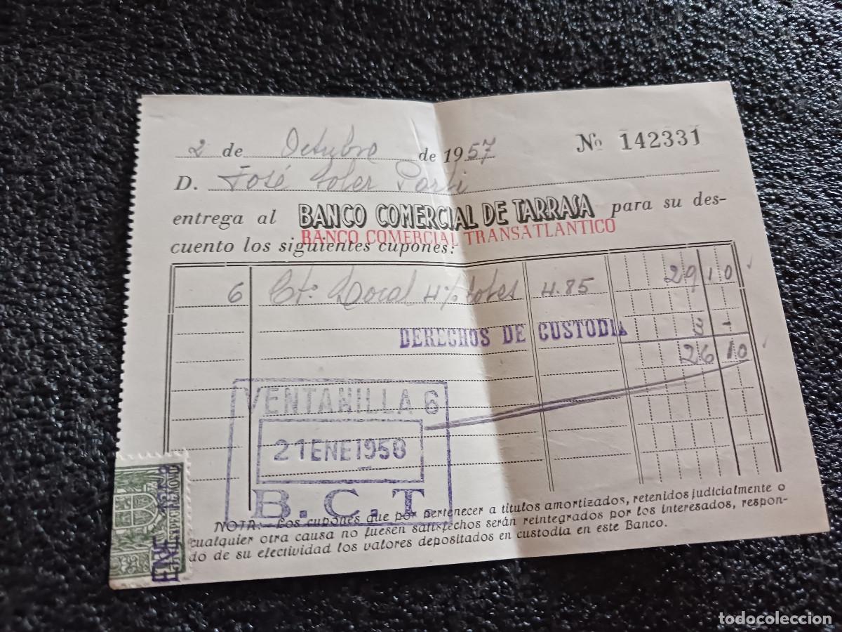 Sammelleidenschaft Papier: banco comercial de tarrasa, trasatlantico 1957