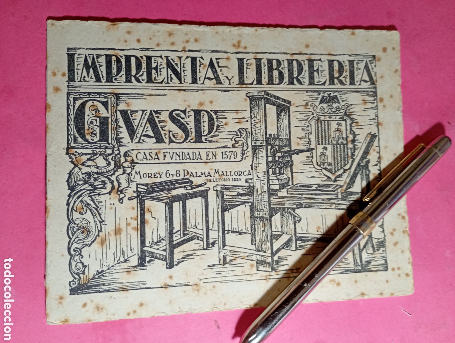 Coleccionismo: PALMA MALLORCA OBSEQUIO DE IMPRENTA LIBRER&Ccedil;IA GUASP EXPOSICI&Oacute;N REGIONAL BALEARES MAYO 1946