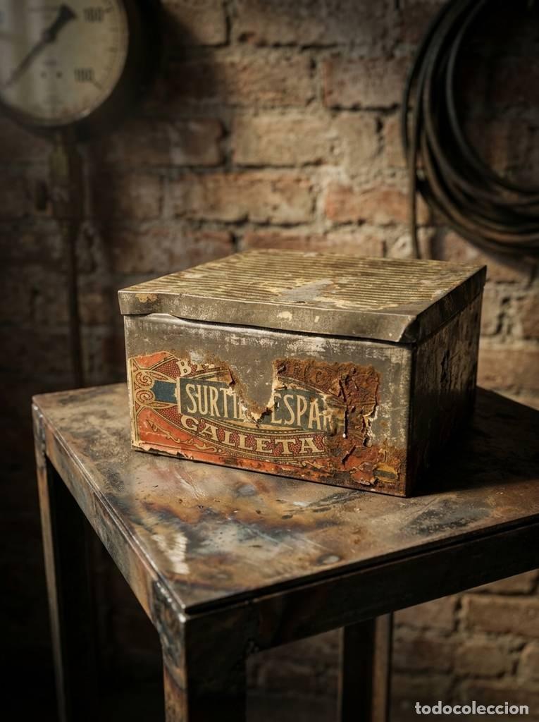 Coleccionismo: ANTIGUA CAJA DE HOJALATA