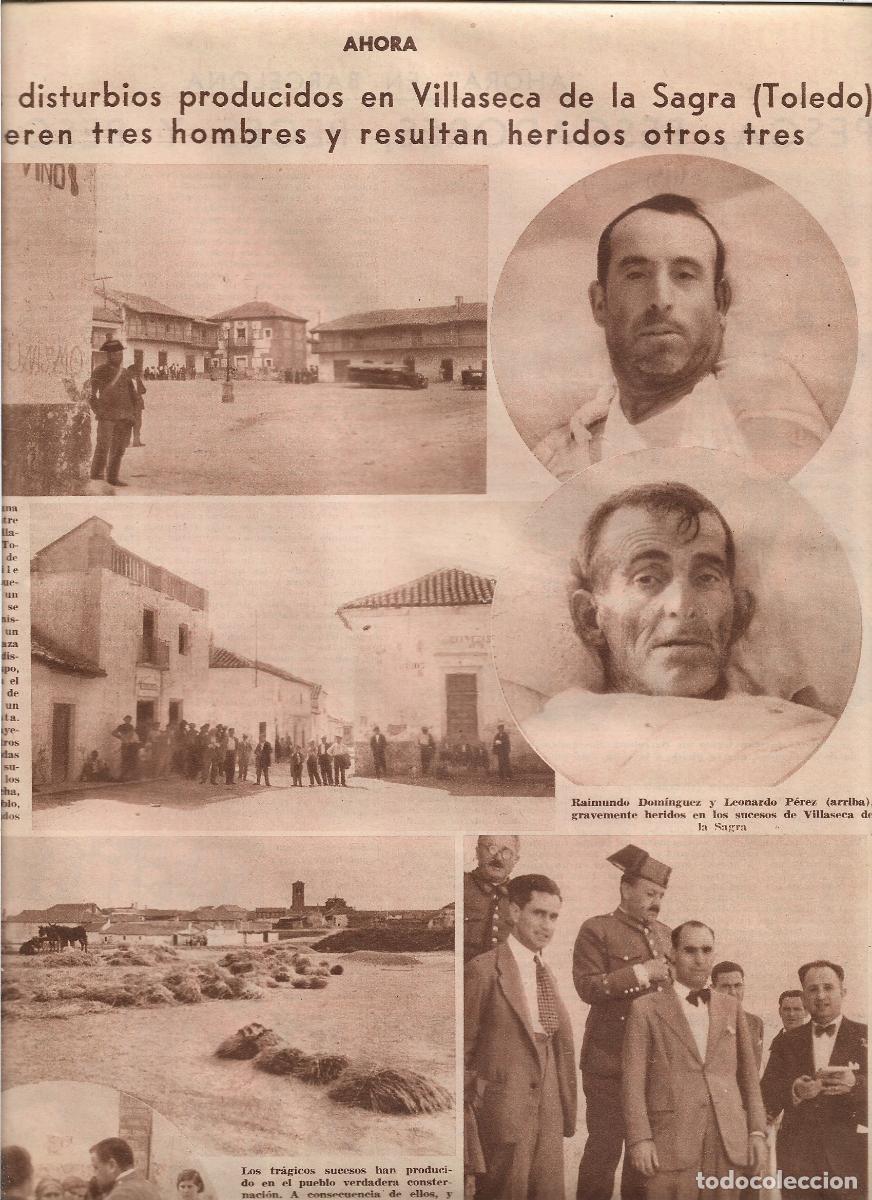 Coleccionismo: A&Ntilde;O 1933 RECORTE PRENSA VILLASECA DE LA SAGRA TOLEDO DISTURBIOS MUERTE TRES HOMRES DISPUTA VECINOS