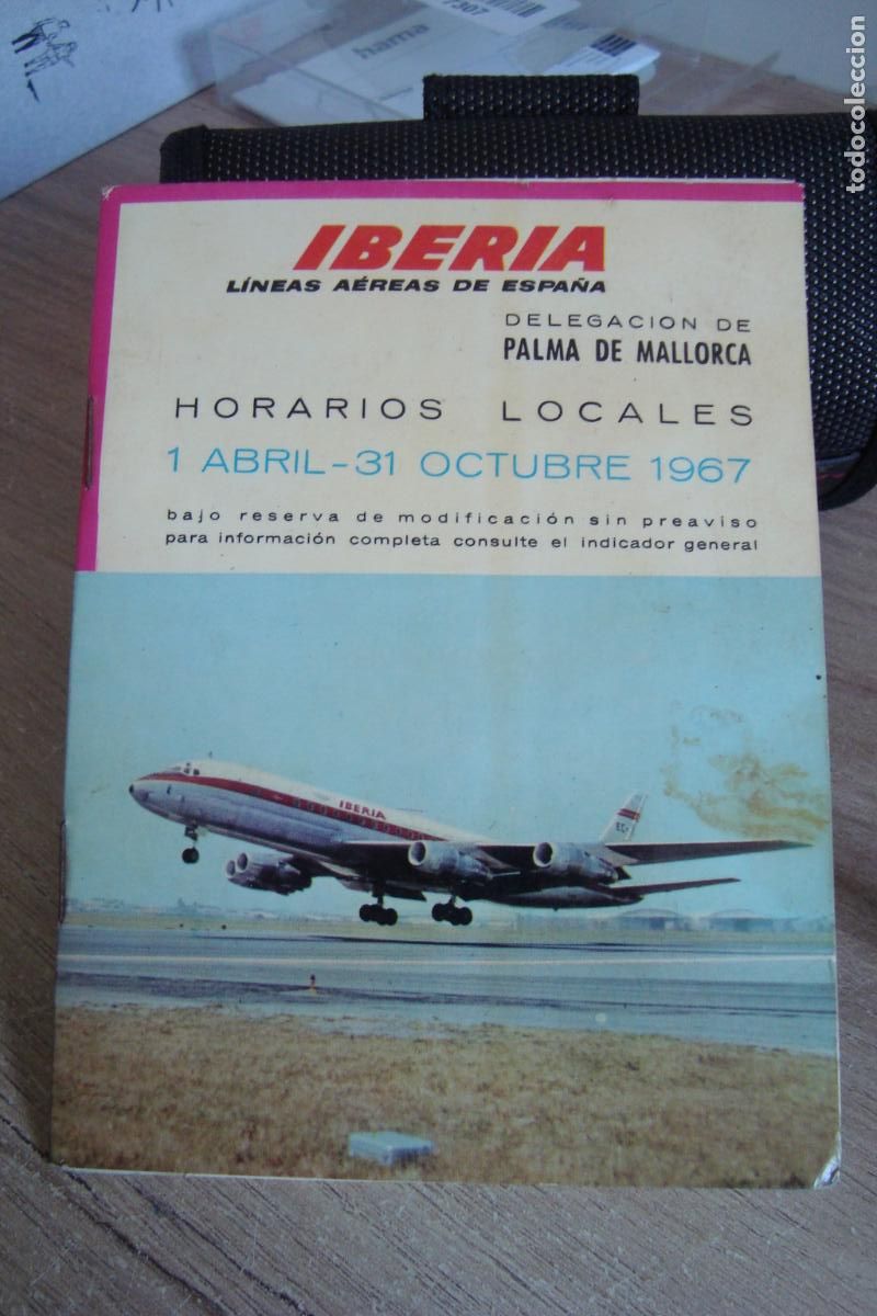 Coleccionismo: ANTIGUO FOLLETO IBERIA LINEAS AEREAS DE ESPA&Ntilde;A. HORARIOS LOCALES. PALMA DE MALLORCA 1967