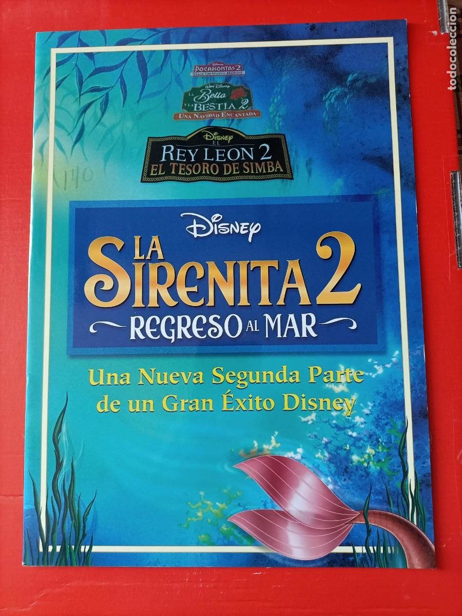 Coleccionismo: CAT&Aacute;LOGO WALT DISNEY DE LA PEL&Iacute;CULA. LA SIRENITA 2, CON 4 P&Aacute;GINAS A DOBLE CARA. MEDIDAS. 24 X 34CTS