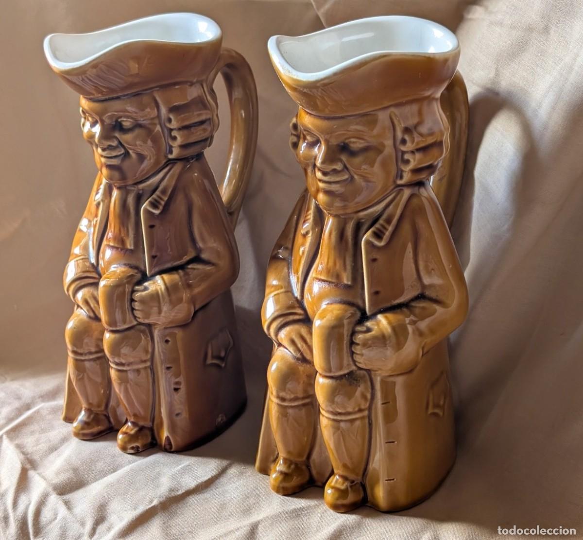 Coleccionismo: Pareja jarras Mambr&uacute; Toby Jug Ibero Tanagra Santander