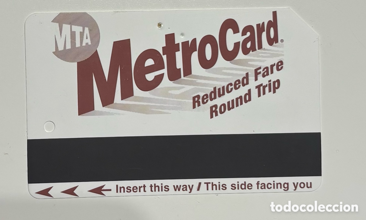 Coleccionismo: Tarjeta MetroCard MTA New York Reduced Fare Round Trip Original Descatalogada Vintage Coleccionismo