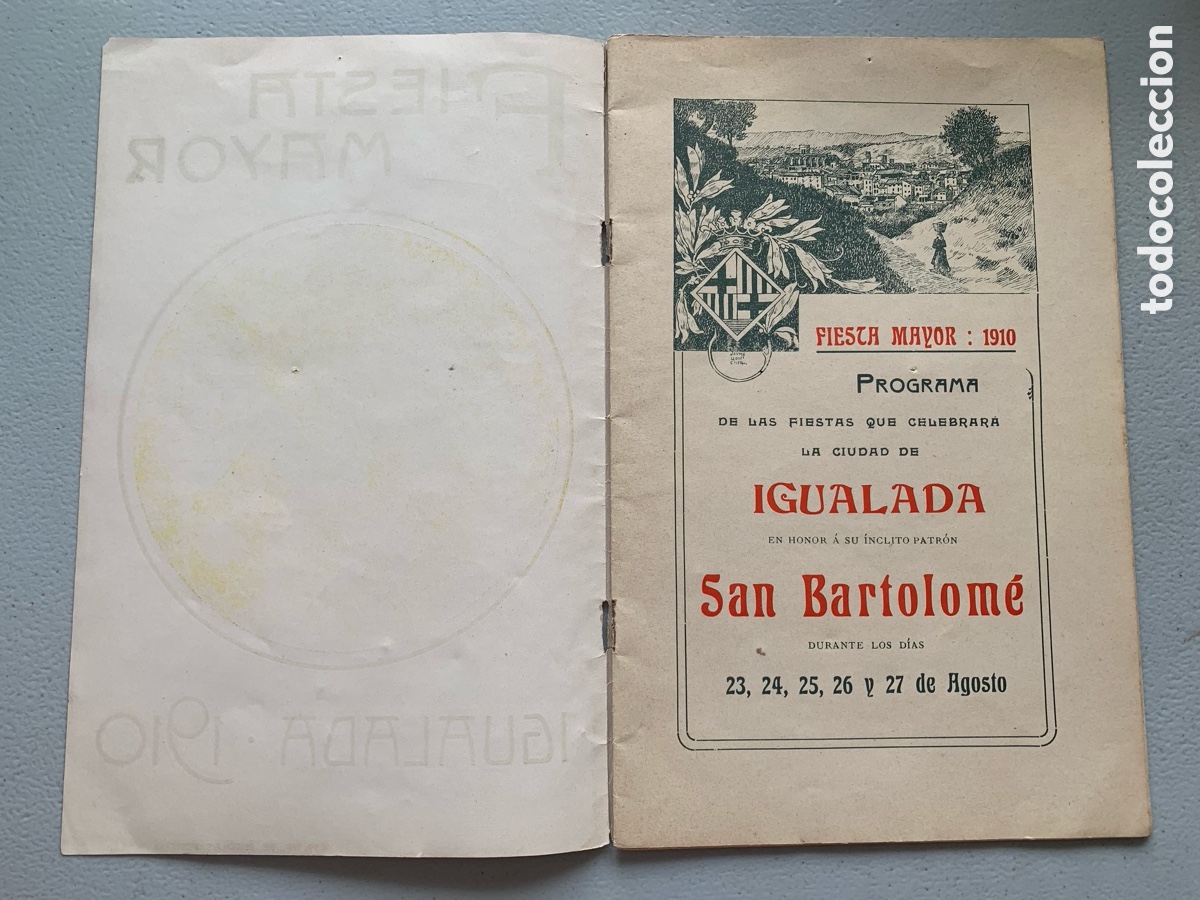 Coleccionismo: &bull;Programa de Fiesta Mayor IGUALADA 1910 - Foto 2