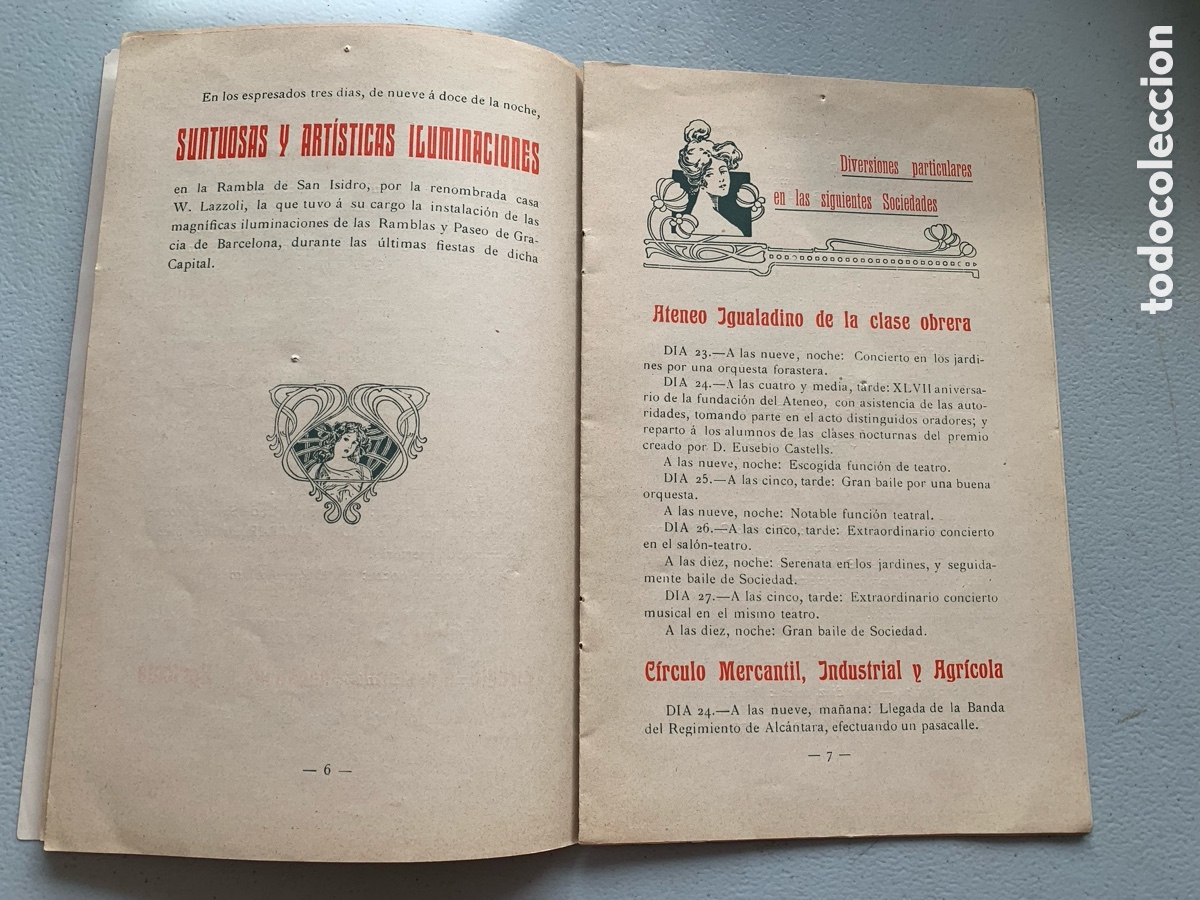 Coleccionismo: &bull;Programa de Fiesta Mayor IGUALADA 1910 - Foto 5
