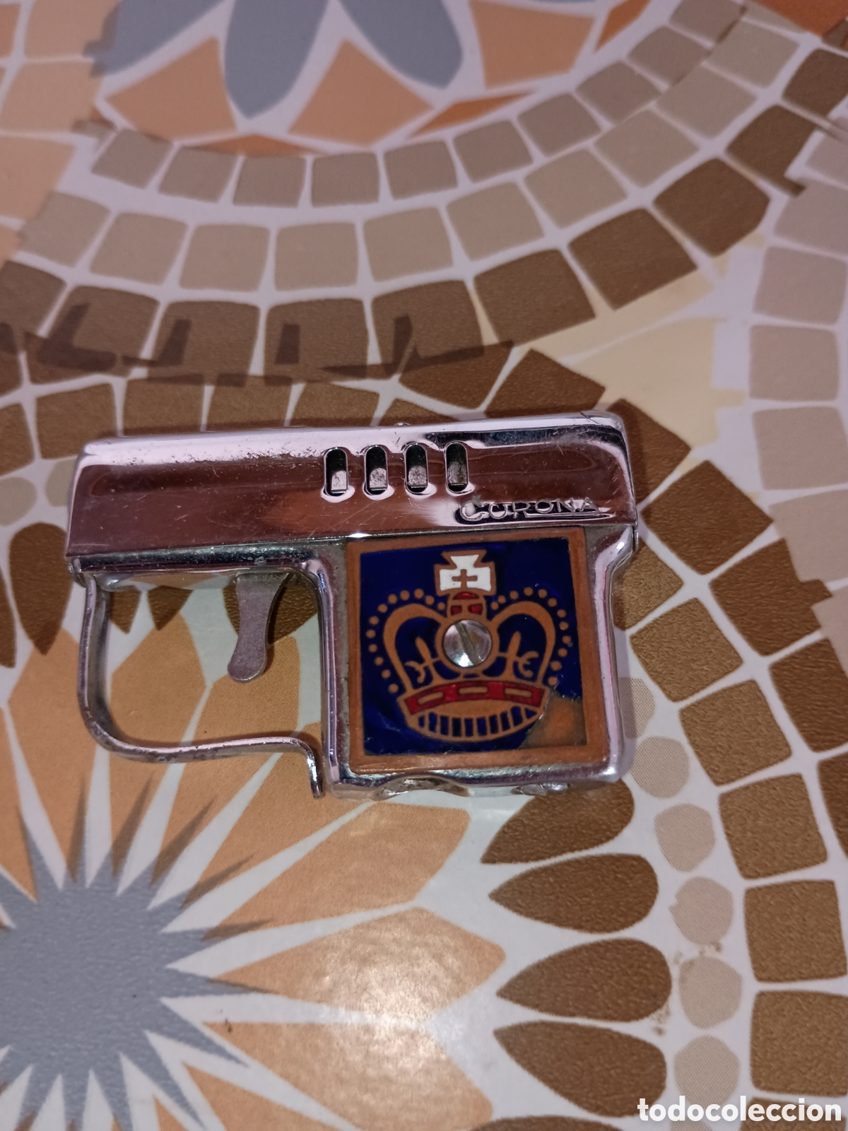 Coleccionismo: Mechero pistola vintage marca corona