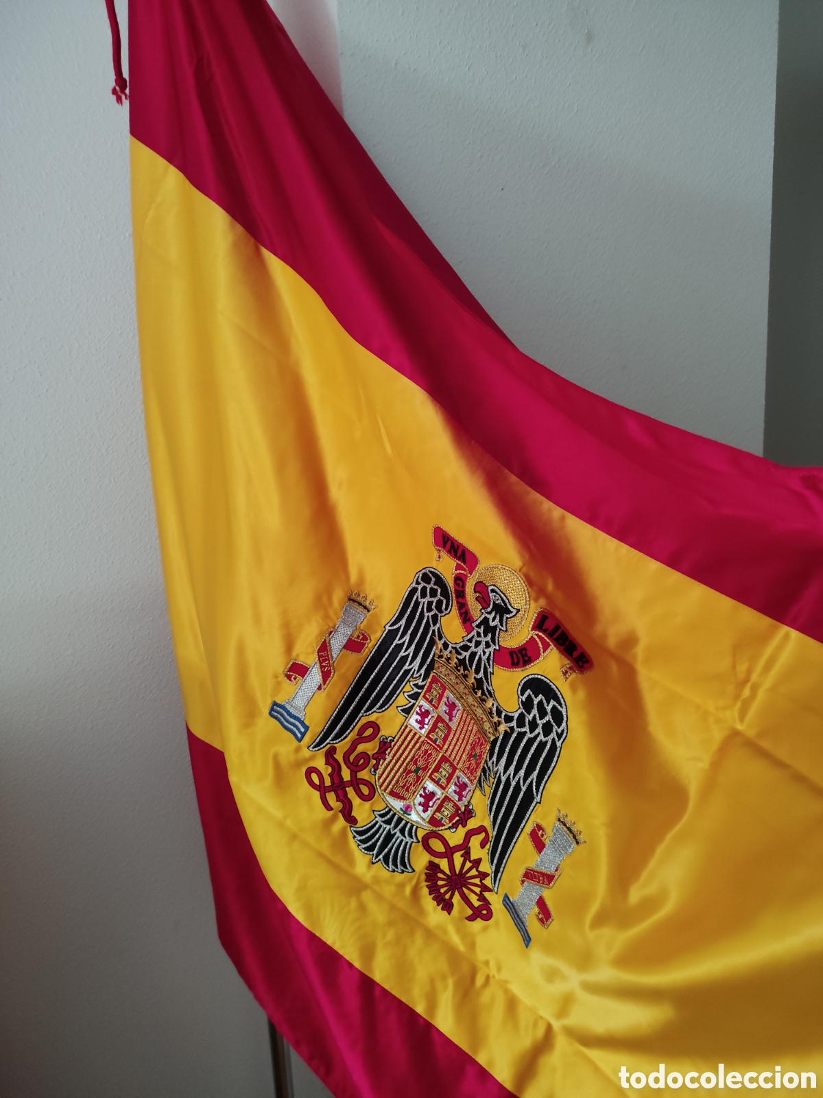 Colecionismo: Bandera de Espa&ntilde;a bordada &aacute;guila de San Juan