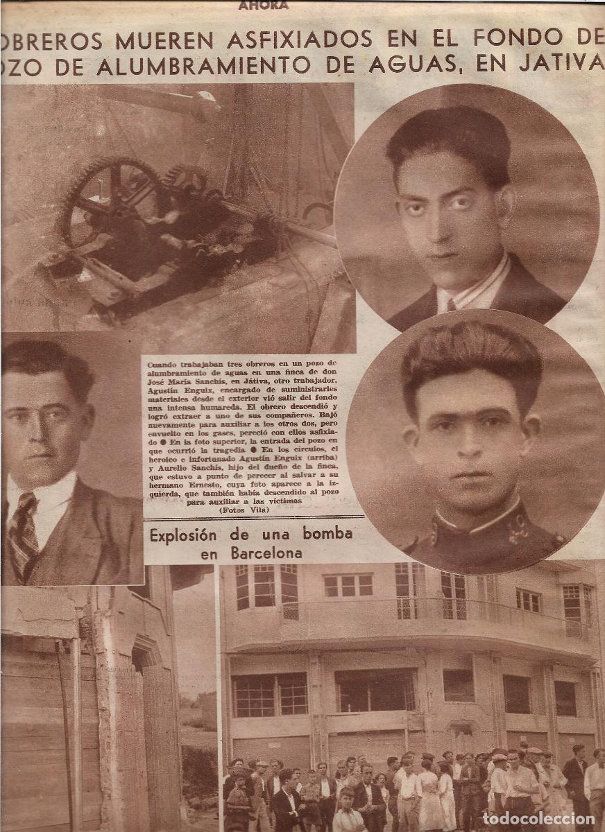 Coleccionismo: A&Ntilde;O 1933 RECORTE PRENSA JATIVA MUERTE DOS OBREROS POZO ALUMBRAMIENTO DE AGUAS SANCHIS AGUSTIN ENGUIX