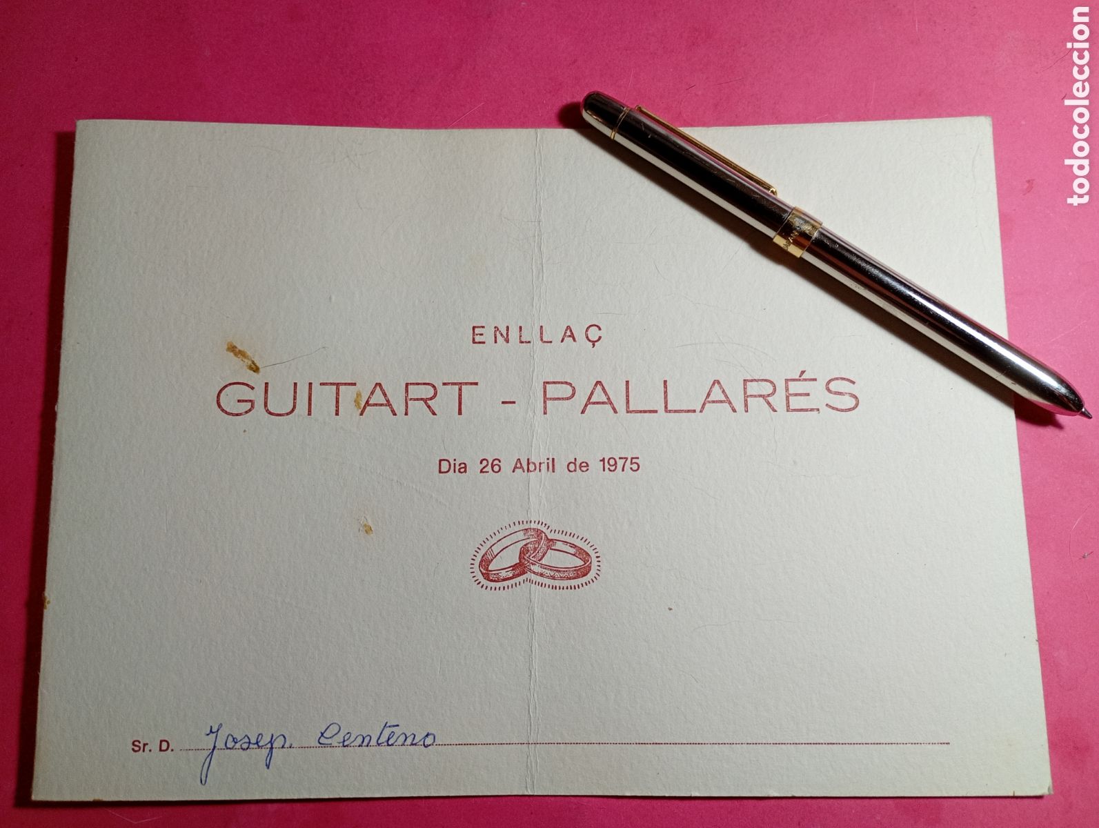 Coleccionismo: MEN&Uacute; 1975 ENLACE NUPCIAL BODA DEDICADO ver detalles en fotos