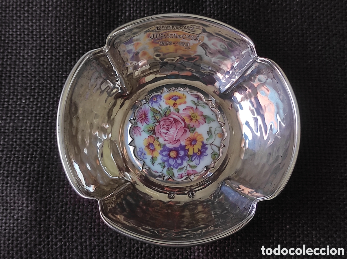 Coleccionismo: J. URIACH & C&Iacute;A. 125 Aniversario 1838-1963 &middot; Bol Conmemorativo Plata Ley y Limoges