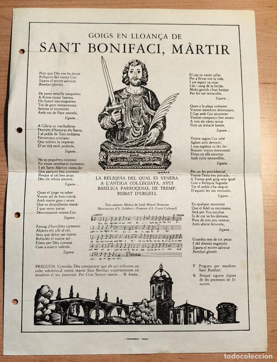 Coleccionismo: Ejemplar Goigs en lloan&ccedil;a de Sant Bonifaci, m&agrave;rtir - Tercera Edici&oacute;n 1984