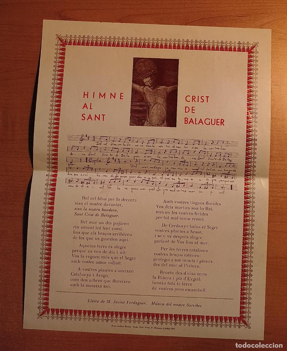 Coleccionismo: Ejemplar Himno al Sant Crist de Balaguer (Lleida) - Artes Gr&aacute;ficas Romeu 1967