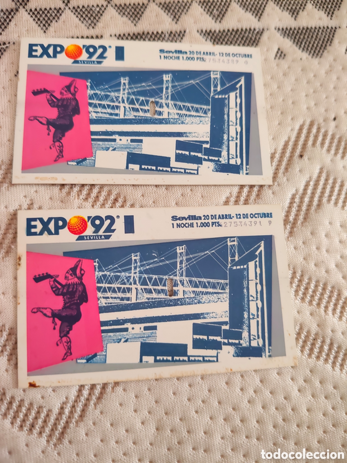Coleccionismo: 2 entradas de la Expo 92 de Sevilla