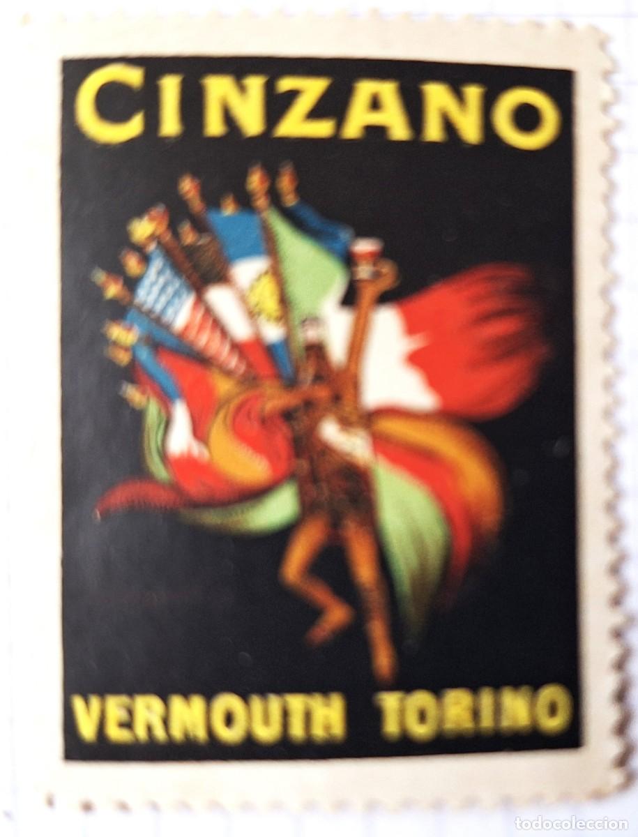 Coleccionismo: SELLO PUBLICITARIO ORIGINAL VERMOUTH CINZANO - A&Ntilde;OS 20 - 4,50x3,50 CM - SIN USAR COLA ORIGINAL+