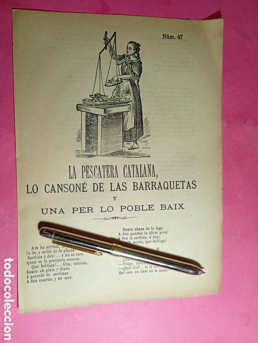 Coleccionismo: PLIEGO CORDEL N&ordm;47 LA PESCATERA CATALANA ETC. IMPRESO V, SEGURA VDA. DE LLORENS BCN VER DETALLES