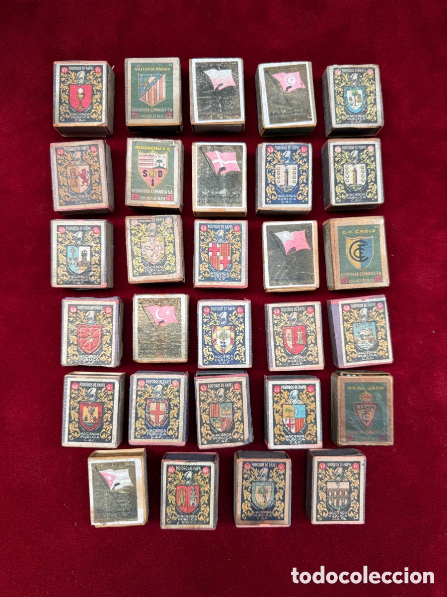 Coleccionismo: Gran lote,cajas de cerillas,a&ntilde;os 30,Hacienda Publica