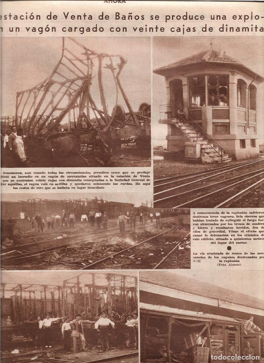 Coleccionismo: A&Ntilde;O 1933 RECORTE PRENSA ESTACION TREN DE VENTA DE BA&Ntilde;OS EXPLOSION VAGON CON CAJAS DE DINAMITA