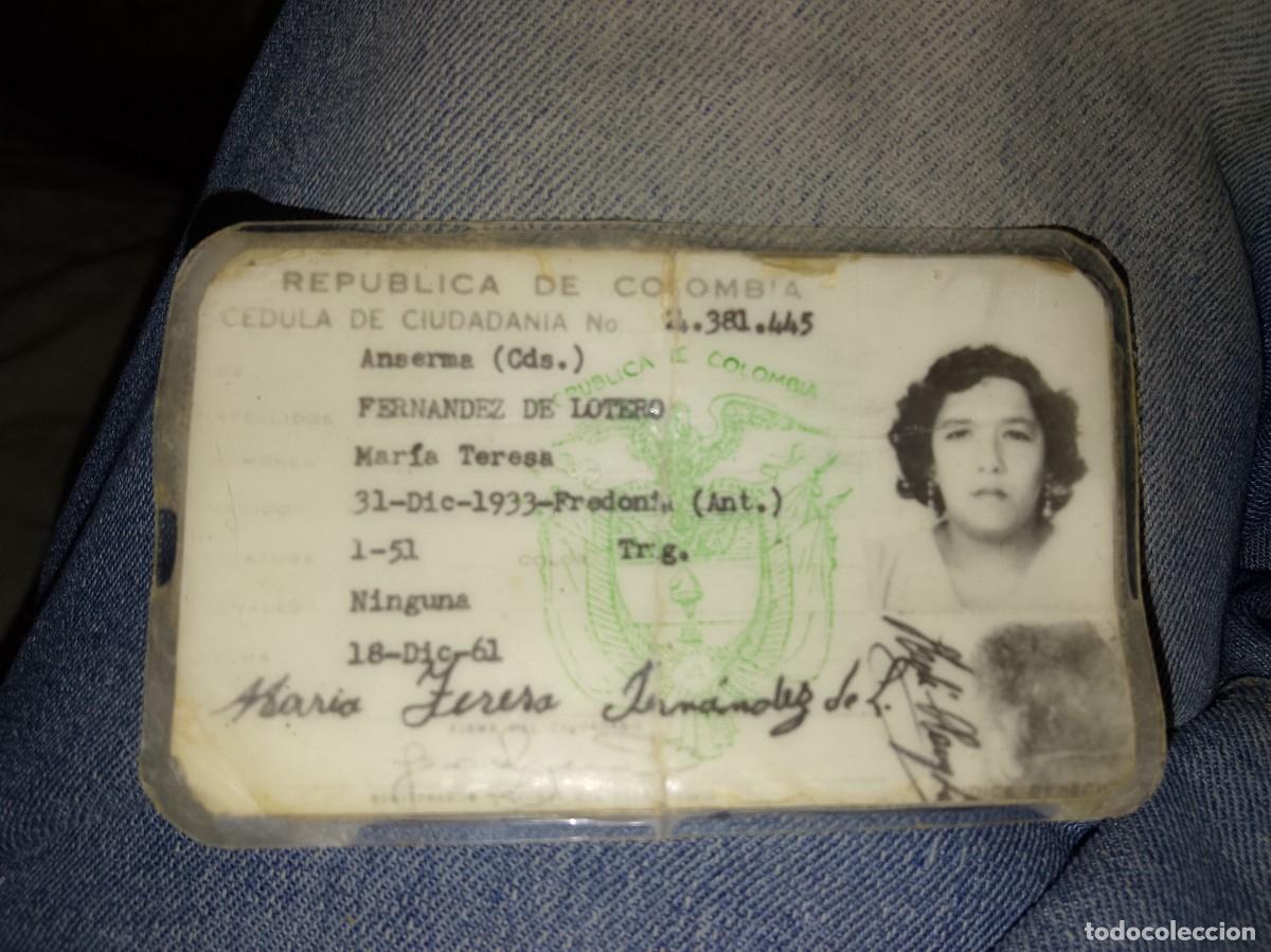 Coleccionismo: C&eacute;dula de ciudadan&iacute;a republica de Colombia 1961