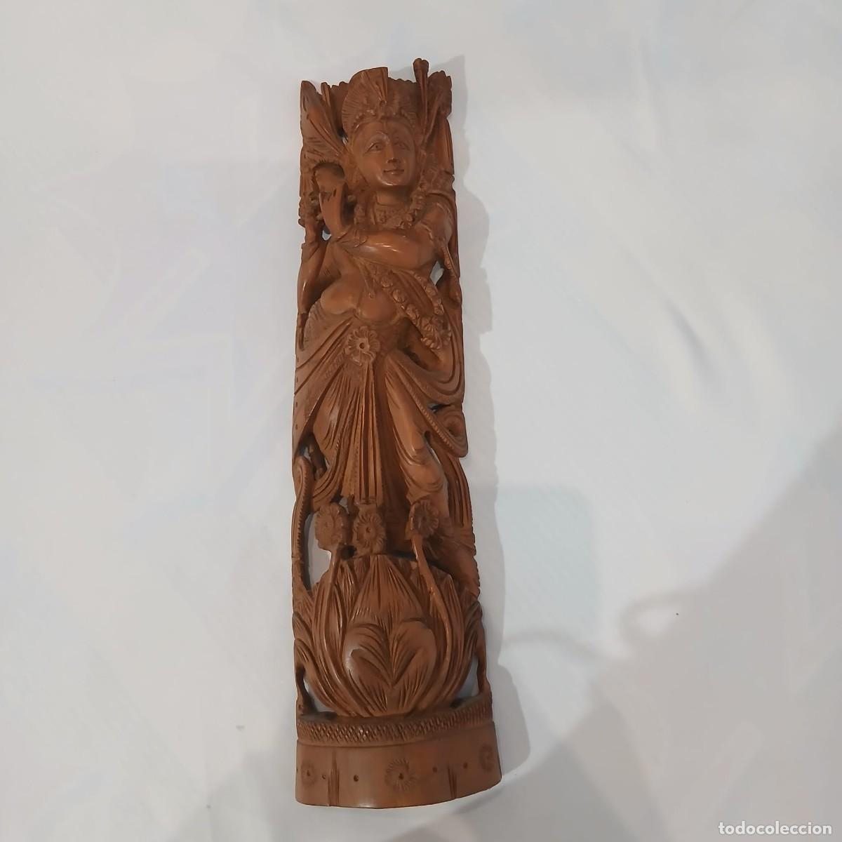 Coleccionismo: Figura India tallada en madera