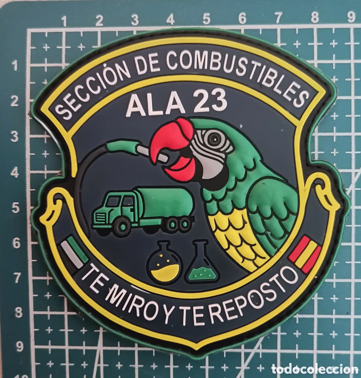 Coleccionismo: Parche goma ALA 23 SECCI&Oacute;N DE COMBUSTIBLES Base A&eacute;rea Talavera la Real (Badajoz). Ej&eacute;rcito Aire
