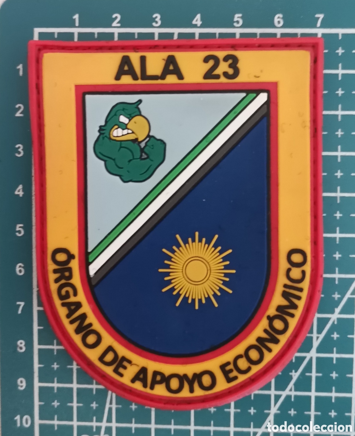 Coleccionismo: Parche goma ALA 23 &Oacute;RGANO DE APOYO ECON&Oacute;MICO Base A&eacute;rea Talavera la Real (Badajoz). Ej&eacute;rcito Aire