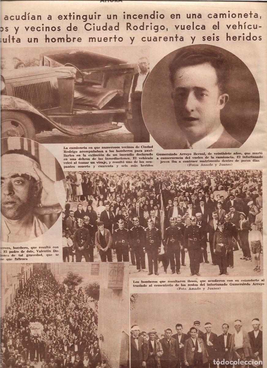 Coleccionismo: A&Ntilde;O 1933 ACCIDENTE CAMIONETA BOMBEROS Y VECINOS CIUDAD RODRIGO IBAN EXTINCION INCENDIO 1 MUERTO