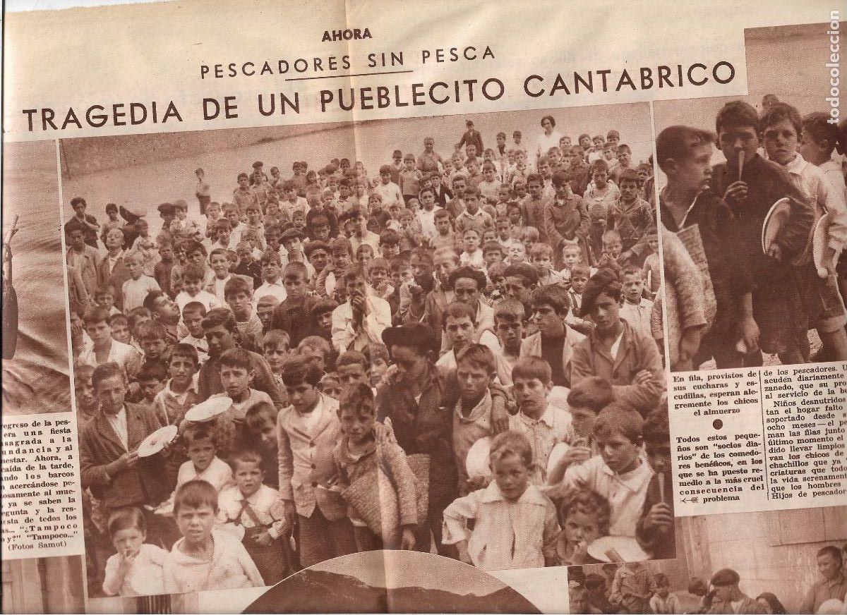 Coleccionismo: A&Ntilde;O 1933 RECORTE PRENSA SANTO&Ntilde;A CANTABRICO TRAGEDIA PESCADORES SIN PESCA HAMBRE ESCASEZ CARIDAD