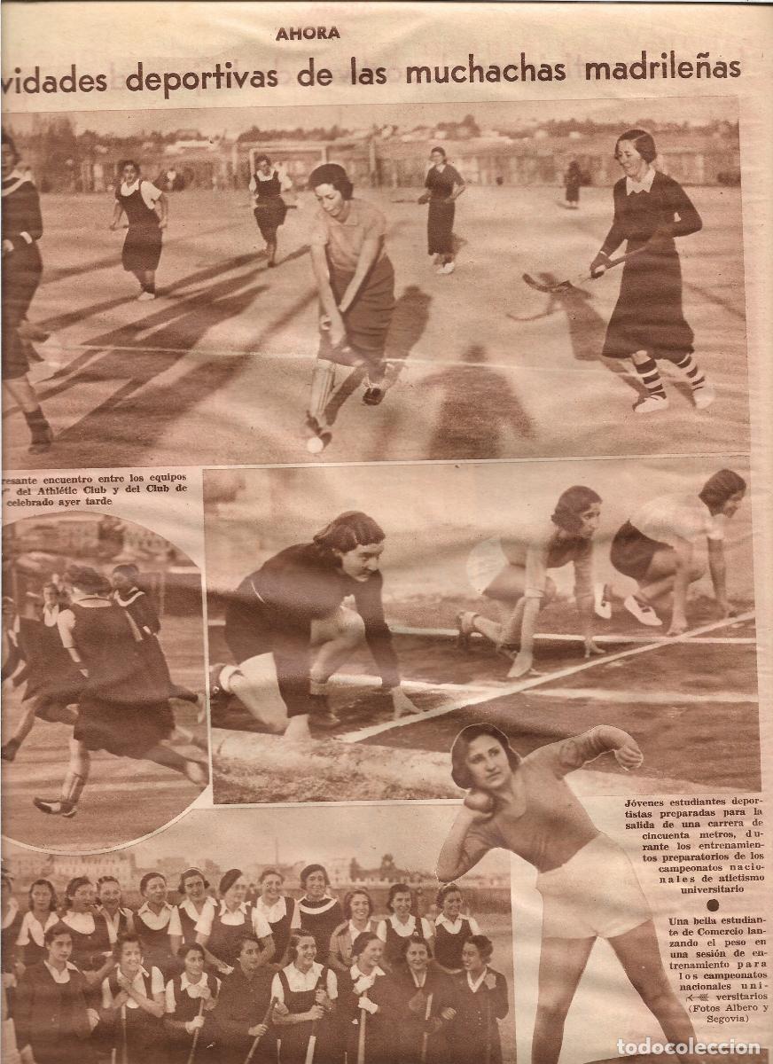 Coleccionismo: A&Ntilde;O 1933 RECORTE PRENSA MADRID DEPORTE EQUIPO FEMENINO HOCKEY ATHLETIC CLUB CLUB DE CAMPO