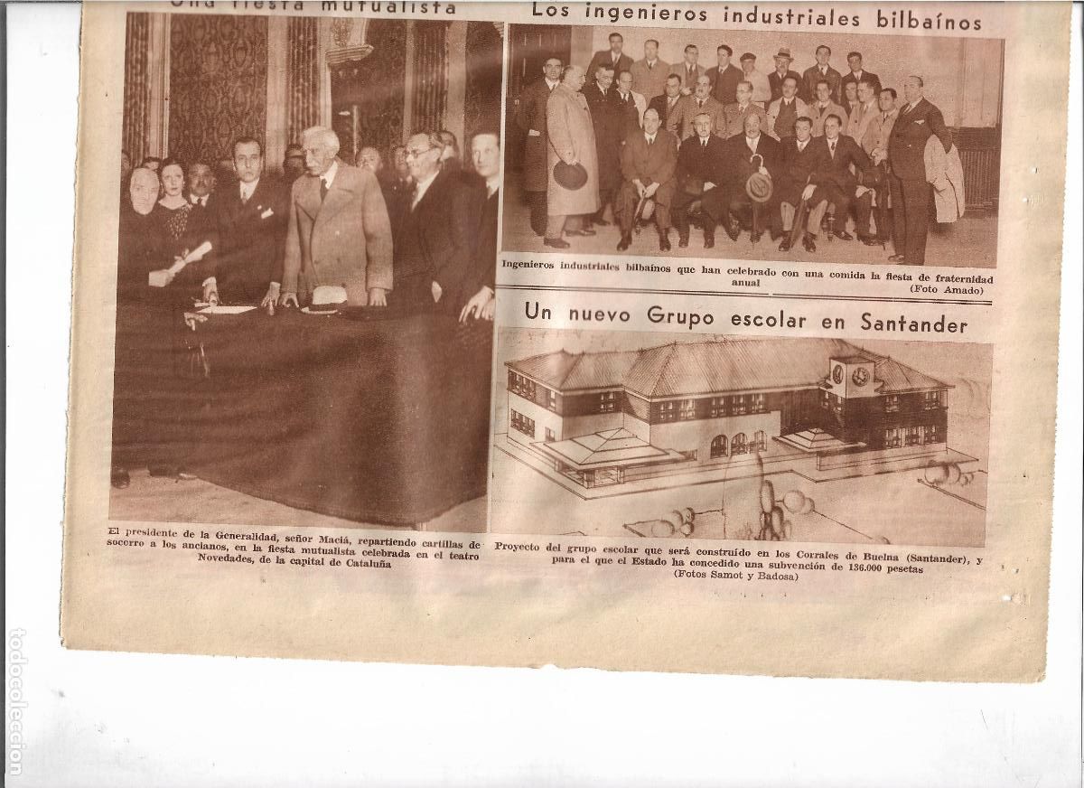 Coleccionismo: A&Ntilde;O 1933 RECORTE PRENSA LOS CORRALES DE BUELNA SANTANDER PROYECTO GRUPO ESCOLAR ESCUELA