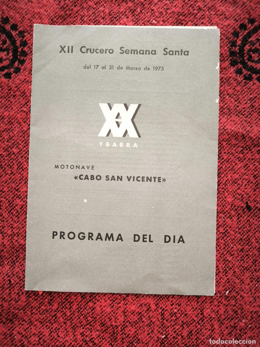 Coleccionismo: Programa XII Crucero Semana Santa 1975 Motonave Cabo San Vicente Ybarra Folleto Original
