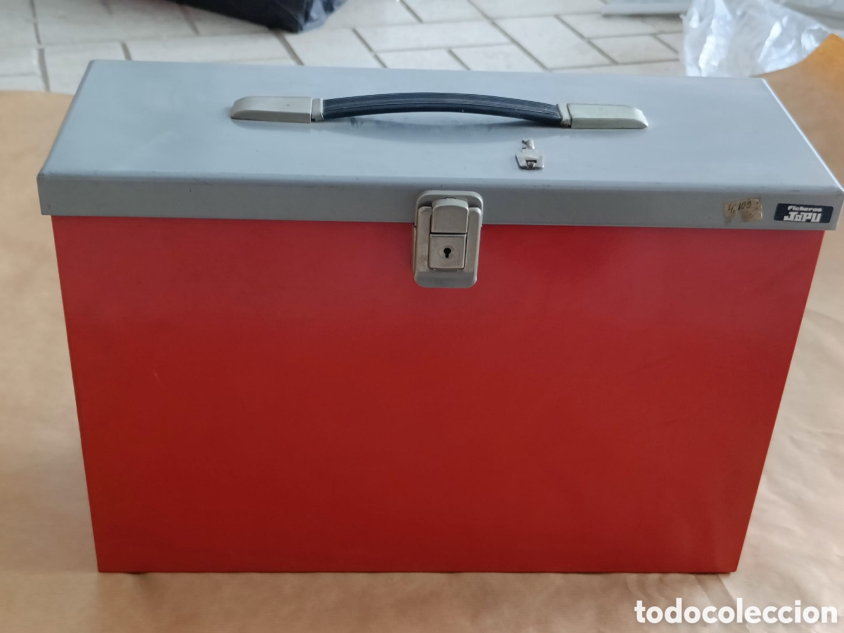 Coleccionismo: Malet&iacute;n met&aacute;lico archivador de estilo vintage a&ntilde;os 70 Ficheros Jopu