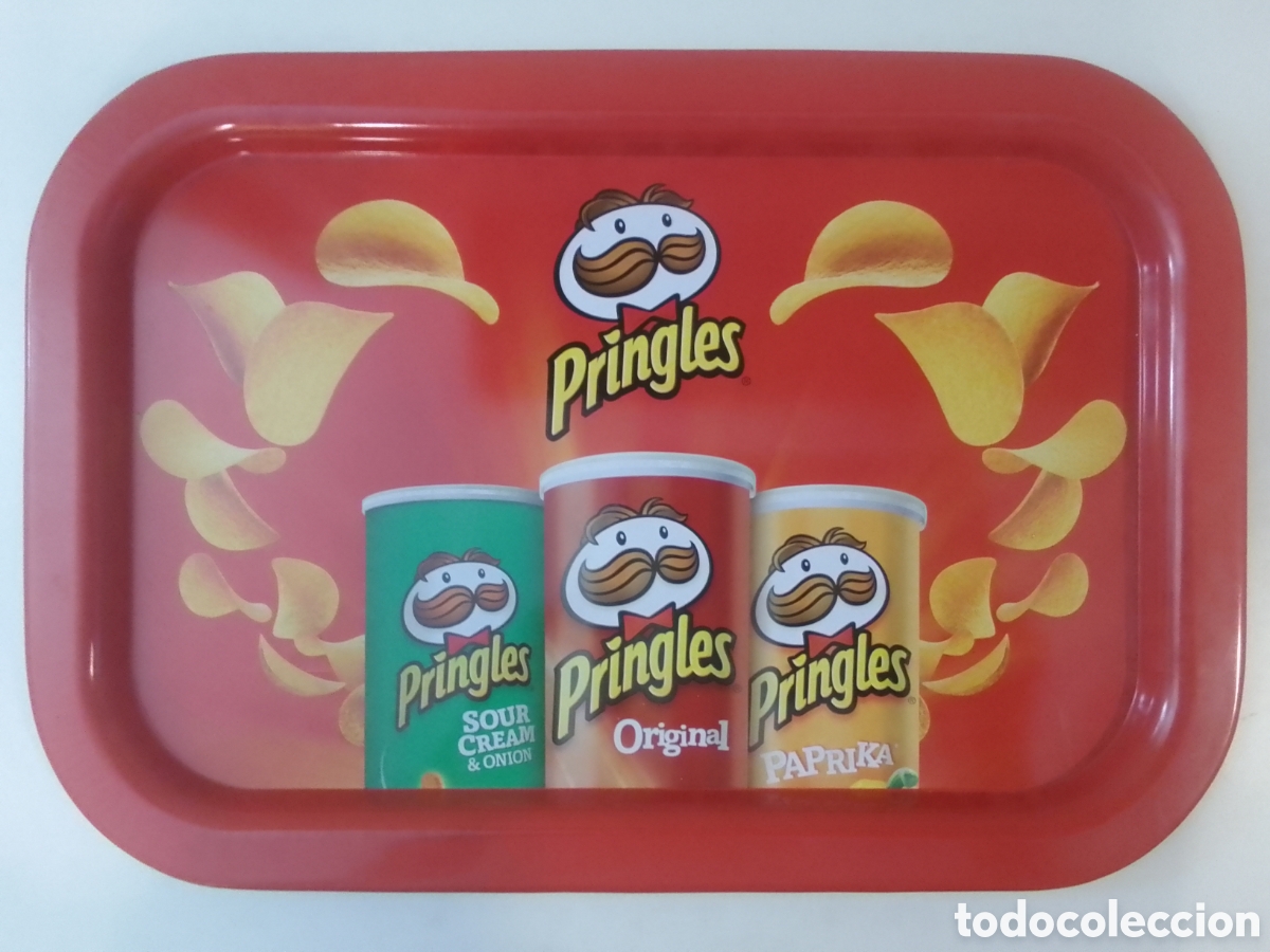 Colecionismo: Bandeja met&aacute;lica Patatas Fritas Pringles.