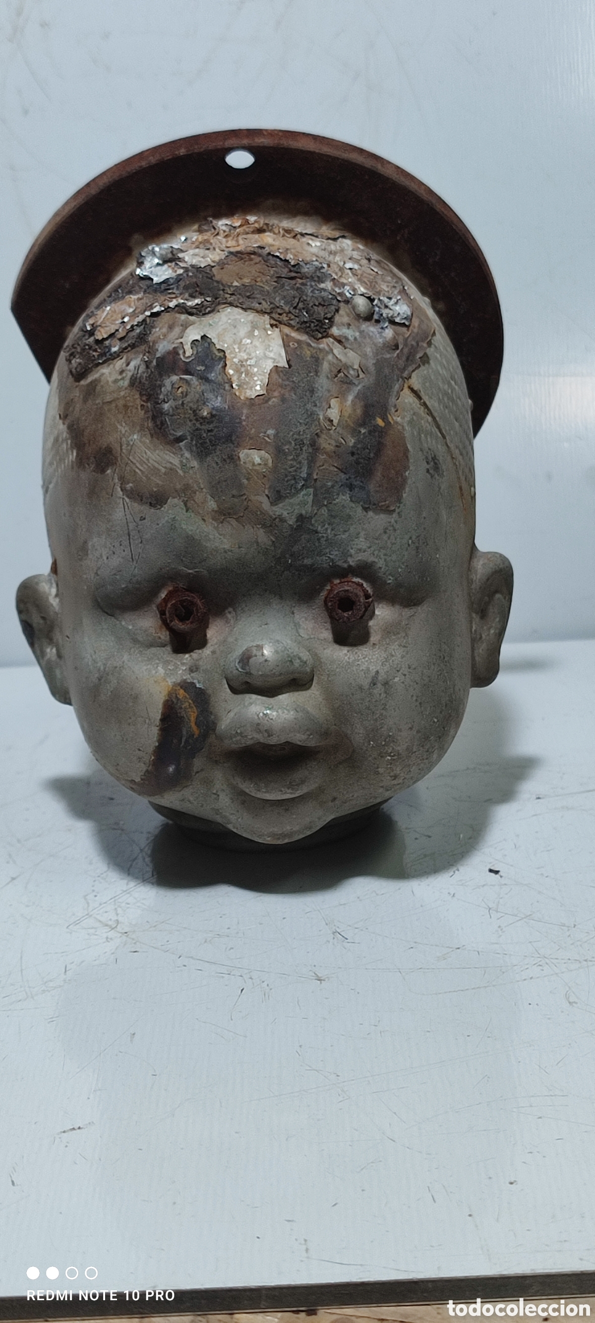 Coleccionismo: Antiguo molde matriz de n&iacute;quel para fabricar mu&ntilde;ecos mu&ntilde;ecas J.Berna, Onil,.IBI, valle del juguete .