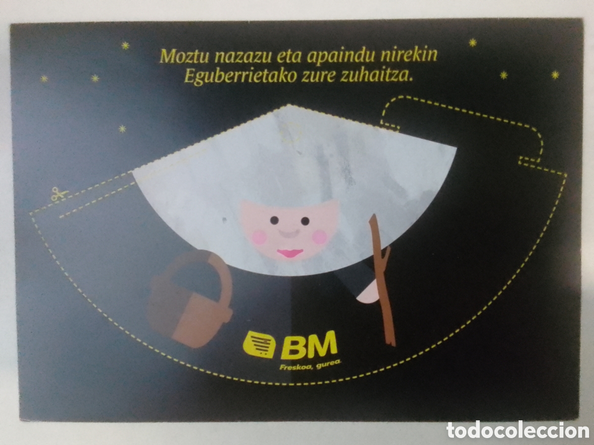 Coleccionismo: Carta Olentzero y Mari Domingi Supermercados BM.